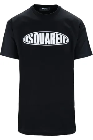 Dsquared2 Tops, Heren, Zwart, M, Katoen, Slip-On T-shirt met Contrastprint