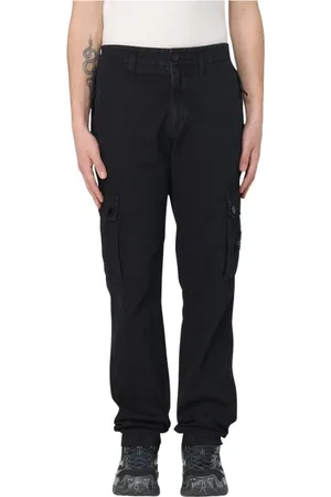 Stone Island Broeken, Heren, Zwart, W31, Katoen, Moderne Blauwe Cargo Broek