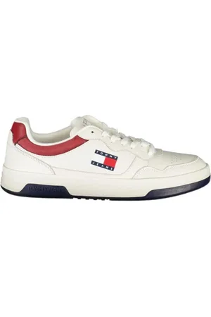 Tommy Hilfiger Schoenen, Heren, Wit, 42 EU, Polyester, Witte Polyester Sneakers voor Mannen