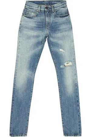 Saint Laurent Jeans, Heren, Blauw, W26, Denim, Slim Fit Denim Jeans