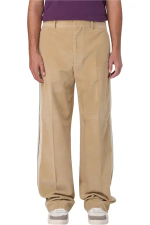 Palm Angels Broeken, Heren, Bruin, M, Katoen, Bruine Corduroy Broek met Strepen