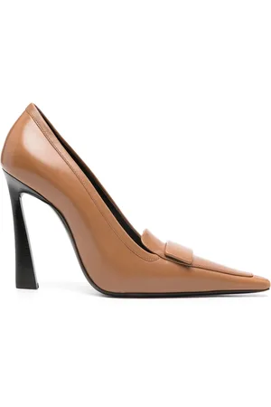 Saint Laurent Schoenen, Dames, Bruin, 38 EU, Leer, Elegante Zwarte Leren Pumps
