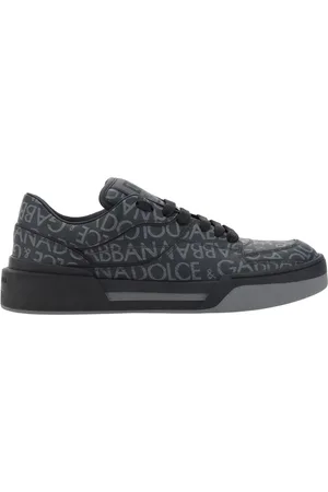 Dolce & Gabbana Schoenen, Heren, Zwart, 40 EU, Katoen, Nieuwe Roma Sneakers Met Logo Patroon