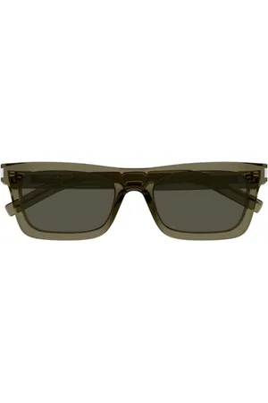 Saint Laurent Accessoires, unisex, Groen, ONE Size, Crystal Olive Acetate Zonnebril