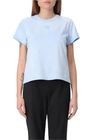 Alexander Wang Tops, Dames, Blauw, S, Katoen, Blauwe Korte Mouw Tee