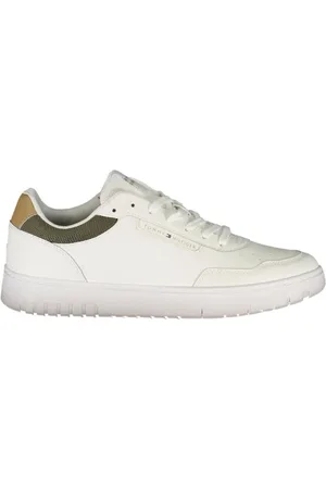Tommy Hilfiger Schoenen, Heren, Wit, 40 EU, Polyester, Witte polyester sneakers