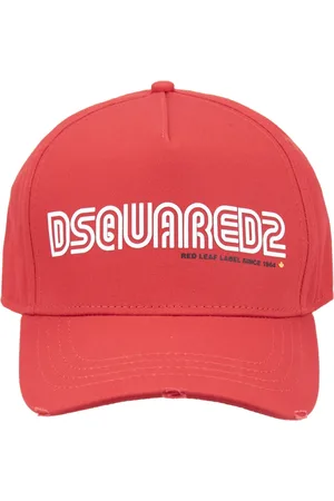 Dsquared2 Accessoires, unisex, Rood, ONE Size, Katoen, Signature Baseballpet met gespsluiting