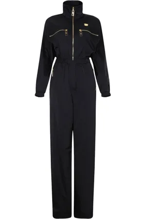 Elisabetta Franchi Jumpsuits & Playsuits, Dames, Zwart, L, Nylon, Zwart Cargo Pak met Ritsmotief