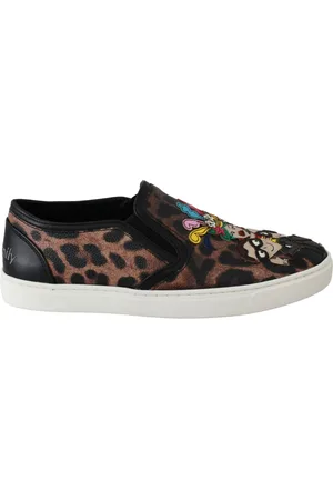 Dolce & Gabbana Schoenen, Dames, Bruin, 35 EU, Katoen, Elegante Loafers met Luipaardprint