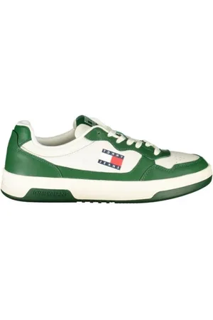 Tommy Hilfiger Schoenen, Heren, Groen, 46 EU, Polyester, Witte polyester sneakers voor heren