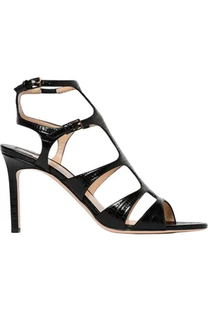 Tom Ford Schoenen, Dames, Zwart, 37 EU, Leer, Zwarte Leren Hakken Sandalen