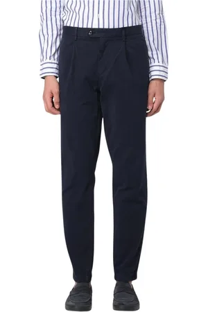 Tommy Hilfiger Broeken, Heren, Blauw, W31, Blauwe Geplooide Broek Stijlvol Veelzijdig