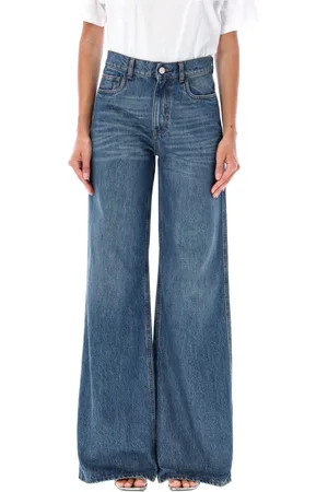 COPERNI Jeans, Dames, Blauw, S, Denim, Vintage Blauwe Wijde Pijpen Denim Jeans
