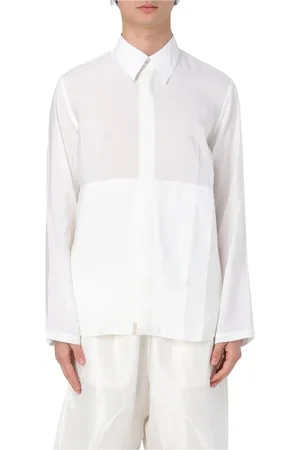 RANRA Overhemden, Heren, Wit, M, Zijden Lange Mouw Shirt Wit Herenmode