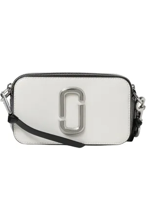 Marc Jacobs Tassen, Dames, Wit, ONE Size, Leer, Witte Gecoate Leren Cameratas