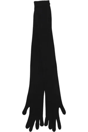 Alberta Ferretti Accessoires, Dames, Zwart, ONE Size, Wol, Zwarte Gebreide Winterhandschoenen