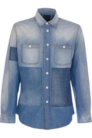 Givenchy Overhemden, Heren, Blauw, L, Denim, Denim Button-Up Overhemd