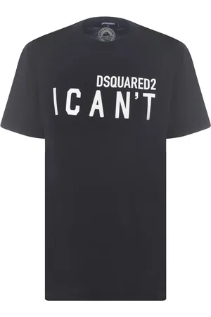 Dsquared2 Tops, Dames, Zwart, XS, Katoen, T-shirt met sloganprint en ronde hals