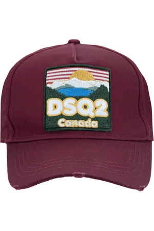 Dsquared2 Accessoires, unisex, Rood, ONE Size, Katoen, Geborduurde Baseball Cap met Verstelbare Sluiting