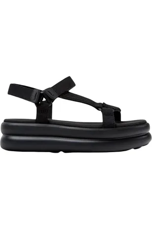 Camper Schoenen, Dames, Zwart, 38 EU, Zwarte Plateau Sandalen