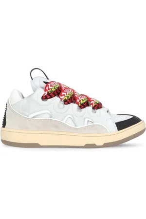Lanvin Schoenen, Heren, Wit, 36 EU, Leer, Witte leren sneakers met visgraatmotief