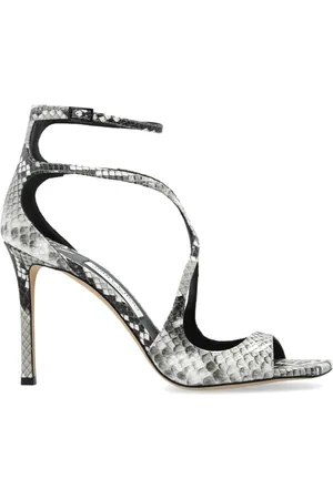 Jimmy Choo Schoenen, Dames, Zwart, 40 EU, Leer, Hoge hak sandalen ‘Azia’