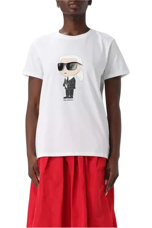Karl Lagerfeld Tops, Dames, Wit, L, KKulto T-shirt Karl Print