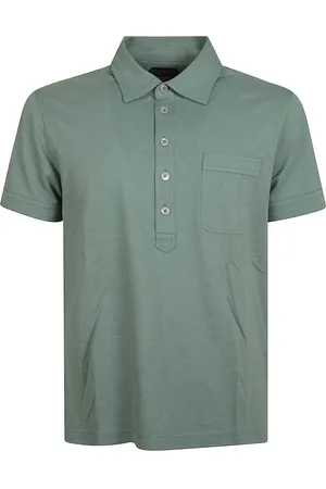 Tom Ford Tops, Heren, Blauw, L, Katoen, Gebreide Polo Shirts Collectie