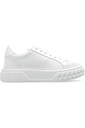 Casadei Schoenen, Dames, Wit, 41 EU, Leer, Off Road Platform Sneakers