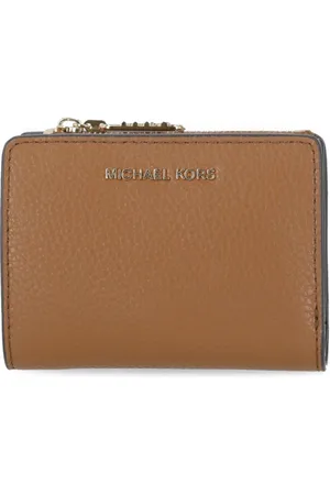 Michael Kors Accessoires, Dames, Bruin, ONE Size, Leer, Leren portemonnee met logo