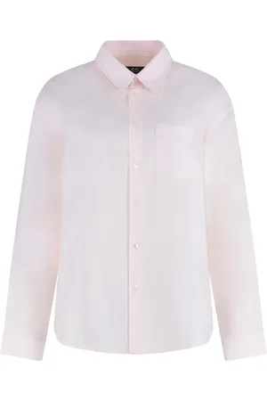 A.P.C. Blouses & Shirts, Dames, Roze, 2Xs, Katoen, Cotton Boyfriend Shirt met Borstzak