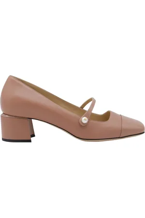 Jimmy Choo Schoenen, Dames, Roze, 37 1/2 EU, Leer, Mesh Elisa Pumps met Parel Detail