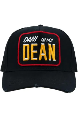 Dsquared2 Accessoires, unisex, Zwart, ONE Size, Katoen, Geborduurde Baseball Cap met Gesp