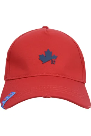 Dsquared2 Accessoires, unisex, Rood, ONE Size, Katoen, Vintage Baseball Cap met Gesp