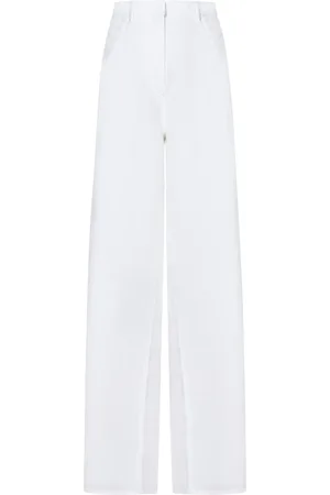 Nº21 Broeken, Dames, Wit, S, Linnen, Hoge taille witte linnen broek