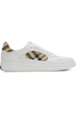 Burberry Schoenen, Heren, Wit, 43 EU, Vintage Check Vetersneaker