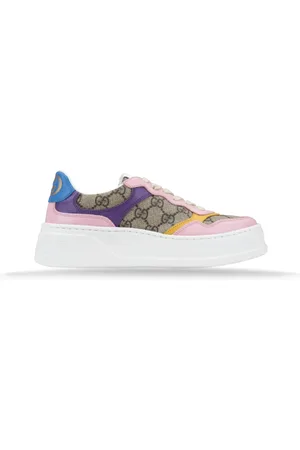 Gucci Schoenen, Dames, Veelkleurig, 36 EU, Leer, GG Logo Veterschoenen van Leer