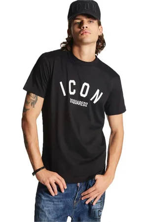 Dsquared2 Tops, Heren, Zwart, L, Katoen, Zwart Katoenen T-shirt - Korte Mouw