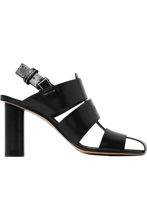J.W.Anderson Schoenen, Dames, Zwart, 40 EU, Zwarte Leren Hakken Sandalen