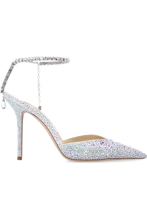 Jimmy Choo Schoenen, Dames, Grijs, 38 1/2 EU, Satijn, Saeda Pumps