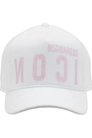 Dsquared2 Accessoires, unisex, Wit, ONE Size, Katoen, Snapback Baseballpet met Icon-print