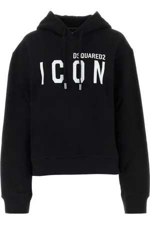 Dsquared2 Sweatshirts & Hoodies, Dames, Zwart, XS, Katoen, Hoodie met trekkoord en logoprint