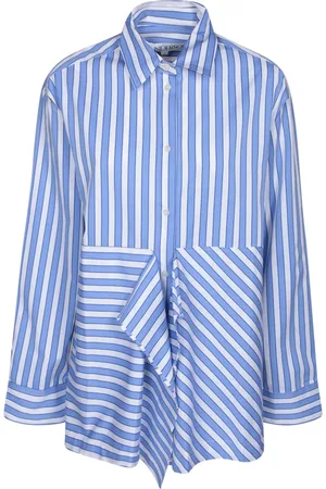 J.W.Anderson Blouses & Shirts, Dames, Blauw, 2Xs, Katoen, Uitlopende blouse met cut-out details