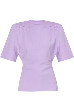 The Attico Tops, Dames, Paars, 2Xs, Katoen, Jewel T-Shirt