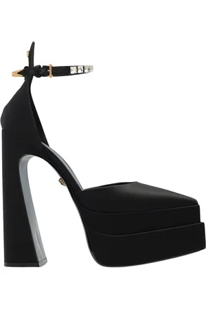 VERSACE Schoenen, Dames, Zwart, 37 1/2 EU, High Heel Sandalen