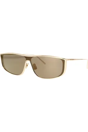 Saint Laurent Accessoires, unisex, Geel, ONE Size, Vierkante Masker Zonnebril Luna 004