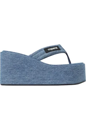 COPERNI Schoenen, Dames, Blauw, 40 EU, Denim, Denim Sleehak Sandalen