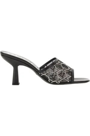 Gucci Schoenen, Dames, Zwart, 36 EU, Zwarte Instap Schoenen met Kristaldetail