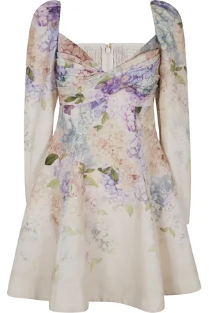 ZIMMERMANN Kleedjes, Dames, Veelkleurig, M, Pofmouw Mini Jurk