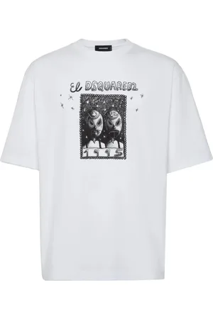 Dsquared2 Tops, Heren, Wit, M, Casual T-shirt met stijl S71Gd 1538-D20020
